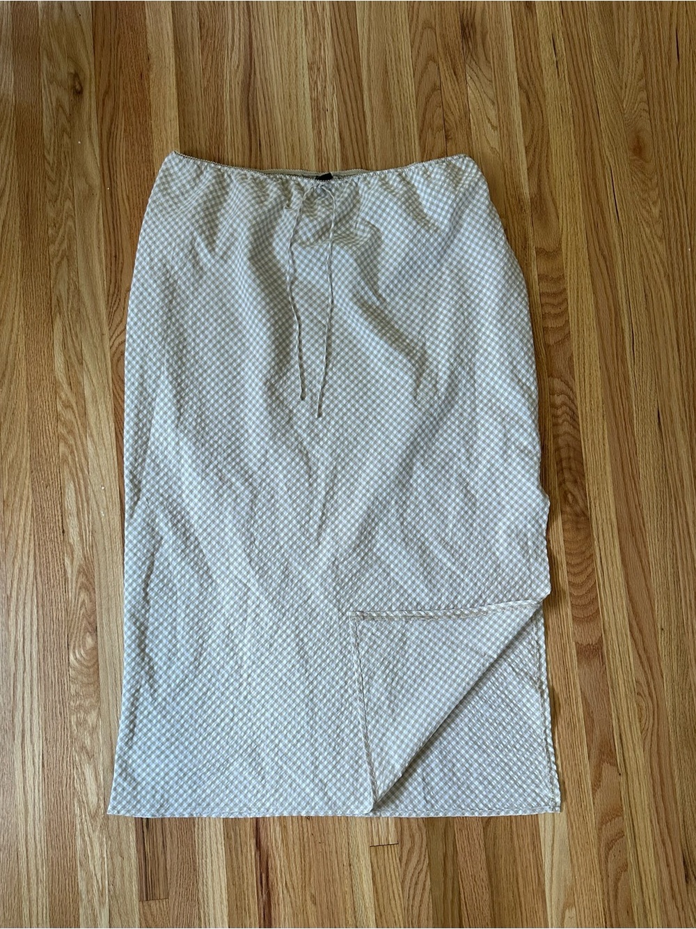 Wild Fable Gingham Midi Skirt in Cream & Tan Size XXL Like New